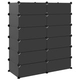 Shoe Rack Black Polypropylene, Steel Large Modular Shoe Rack 340563