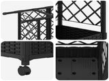 Raised Bed with Trellis and Roof Black 164 x 40 x 127 cm PP 3423121