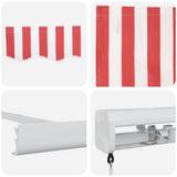 Retractable Awning Red and White 350 x 250 cm Fabric and Metal 3330279