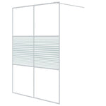 Walk-in Shower Wall White 140x195 cm Clear ESG Glass 152154