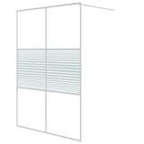 Walk-in Shower Wall White 140x195 cm Clear ESG Glass 152154