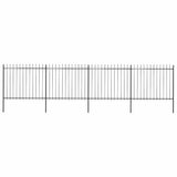 Garden Fence with Spear Top Steel 714.5x150 cm Black 277632