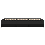 Bed Frame without Mattress Black 75x190 cm Small Single Engineered Wood 3295710
