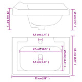 Bathroom Sink White 71x48x23 cm Rectangular Ceramic 153705