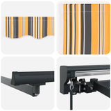 Retractable Awning Manual Multicolour Stripe 350x250 cm Fabric 3330319