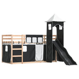 Bunk Bed without Mattress with Slide White and Black 90x200 cm 3284188