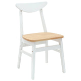 Dining Chairs 2 pcs White 42 x 47.5 x 81 cm Solid Rubber Wood 42020434