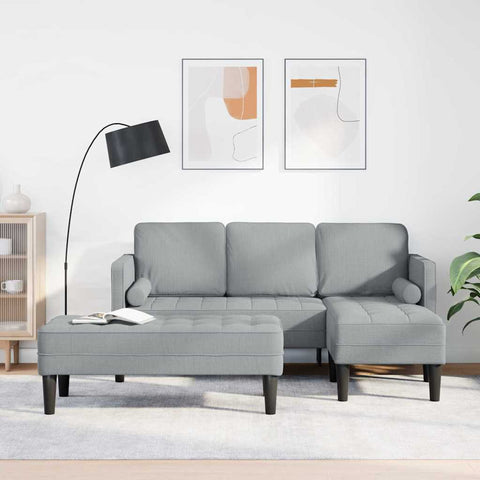 Sofa Set 2 pcs Light Grey 173 x 131 x 67 cm Fabric 3329252