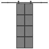 Sliding Door with Hardware Set 76x205 cm Tempered Glass&Aluminium 3333022