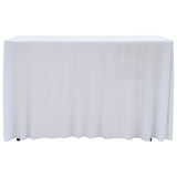 2 pcs Stretch Table Covers with Skirt 243x76x74 cm White 133586