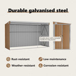 Wall-mounted Garden Shed Brown 118x288x178 cm Galvanised Steel 316228