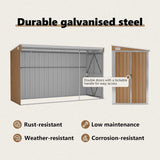Wall-mounted Garden Shed Brown 118x288x178 cm Galvanised Steel 316228