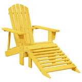 Adirondack Chair with Ottoman Yellow Solid Wood Fir 4007241