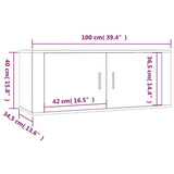 3 Piece Wall-mounted TV Cabinet Set Concrete Grey 100x34,5x40 cm 3188378