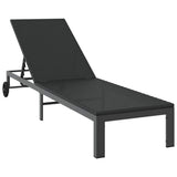 Sunbed Poly Rattan Black 42004129