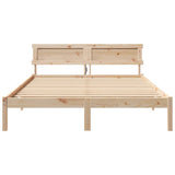 Bed Frame with Headboard Brown 150 x 200 cm Solid Pine Wood 872815