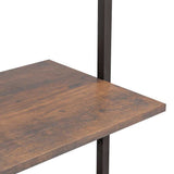 3-Tier Leaning Shelf Dark Brown and Black 64x35x120,5 cm 336380