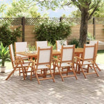 ZNTS 9 Piece Garden Dining Set Solid Wood Acacia and Textilene 3279293