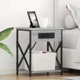 Bedside Cabinet Grey Sonoma 41 x 31 x 51 cm Engineered Wood 859511