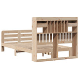 Bookcase Bed without Mattress 135x190 cm Double Solid Wood Pine 3309986