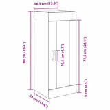 Wall Mounted Cabinet Black Oak 34.5 x 34 x 90 cm 882438