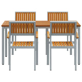 Garden Dining Set 5 pcs Grey Solid Acacia Wood 3284423