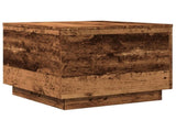 Coffee Table with LED Lights Old Wood 50x50x40 cm 857720