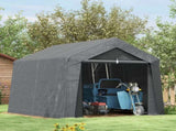 3.6 x 2.1m Portable Outdoor Shed, with Window - Dark Grey T3398P323852