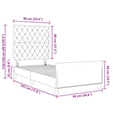 ZNTS Bed Frame Black 90x190 cm Velvet 3344845
