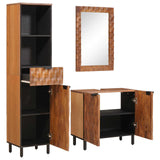 Bathroom Sets 3 pcs Acacia Brown Winish Solid Mango Wood 3310037