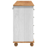 Chest of Drawer ASKIM White 79 x 40 x 133.5 cm Solid Pine Wood 4105429