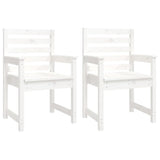 11 Piece Garden Dining Set White Solid Wood Pine 3154720