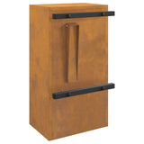 Mailbox with Storage Rusty 30 x 20 x 55 cm Weathering Steel 874953