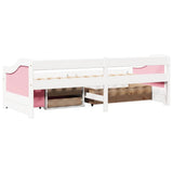Day Bed with 3 Drawers without Mattress IRUN White&Pink 90x200 cm 3314685