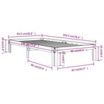 Bed Frame without Mattress 90x190cm Single 810330