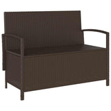 Garden Storage Bench with Cushion Brown Poly Rattan 4104217
