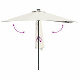 Garden Parasol Sand 294 x 150 x 224 cm Polyester and Steel 42003267
