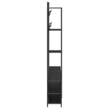 Coat Stand with Shoes Bench Black Oak 143 x 30 x 199.5 cm 8012044