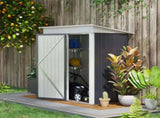 Metal Garden Shed, Outdoor Lean-to Shed for Tool Motor Bike, with Adjustable Shelf, Lock, Gloves, T3398P318723