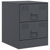 Bedside Cabinets 2 pcs Anthracite 34.5x39x44 cm Steel 841624