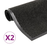 Dust Control Mats 2 pcs Rectangular Tufted 90x150 cm Black 3051614