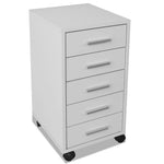 ZNTS Office Drawer Unit with Castors 5 Drawers White 243064