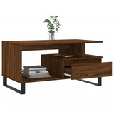 Coffee Table Brown Oak 90x49x45 cm Engineered Wood 831035