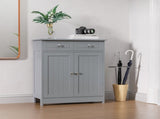 75x60cm Freestanding Bathroom Storage Cabinet Unit w/ 2 Drawers Cupboard Adjustable Shelf Metal T3398P344166