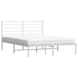 Metal Bed Frame without Mattress with Headboard White 120x200cm 352366