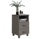 Bedside Cabinet HAMAR Light Grey 40x35x62 cm Solid Wood Pine 340415