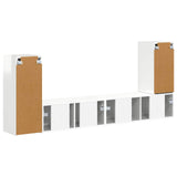 TV Cabinet Set 4 pcs High Gloss White Engineered Wood 3409118