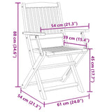 Folding Garden Chairs 6 pcs 54x61x88 cm Solid Wood Acacia 3214230