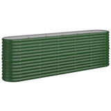 Garden Raised Bed Galvanised Steel 224x40x68 cm Green 318898