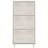 Shoe Cabinet HAMAR White 59.5x35x117 cm Solid Wood Pine 340513
